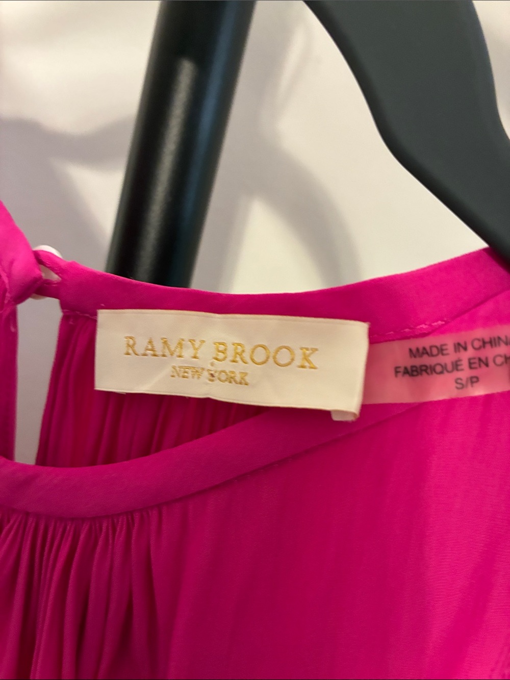 Ramy Brook Paris Mini Dress Blouson Smock Waist Fuchsia Pink Cocktail Size Small - Picture 8 of 11